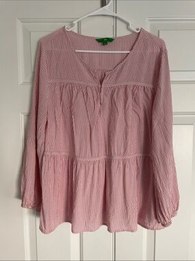 dip Striped Peasant Tunic